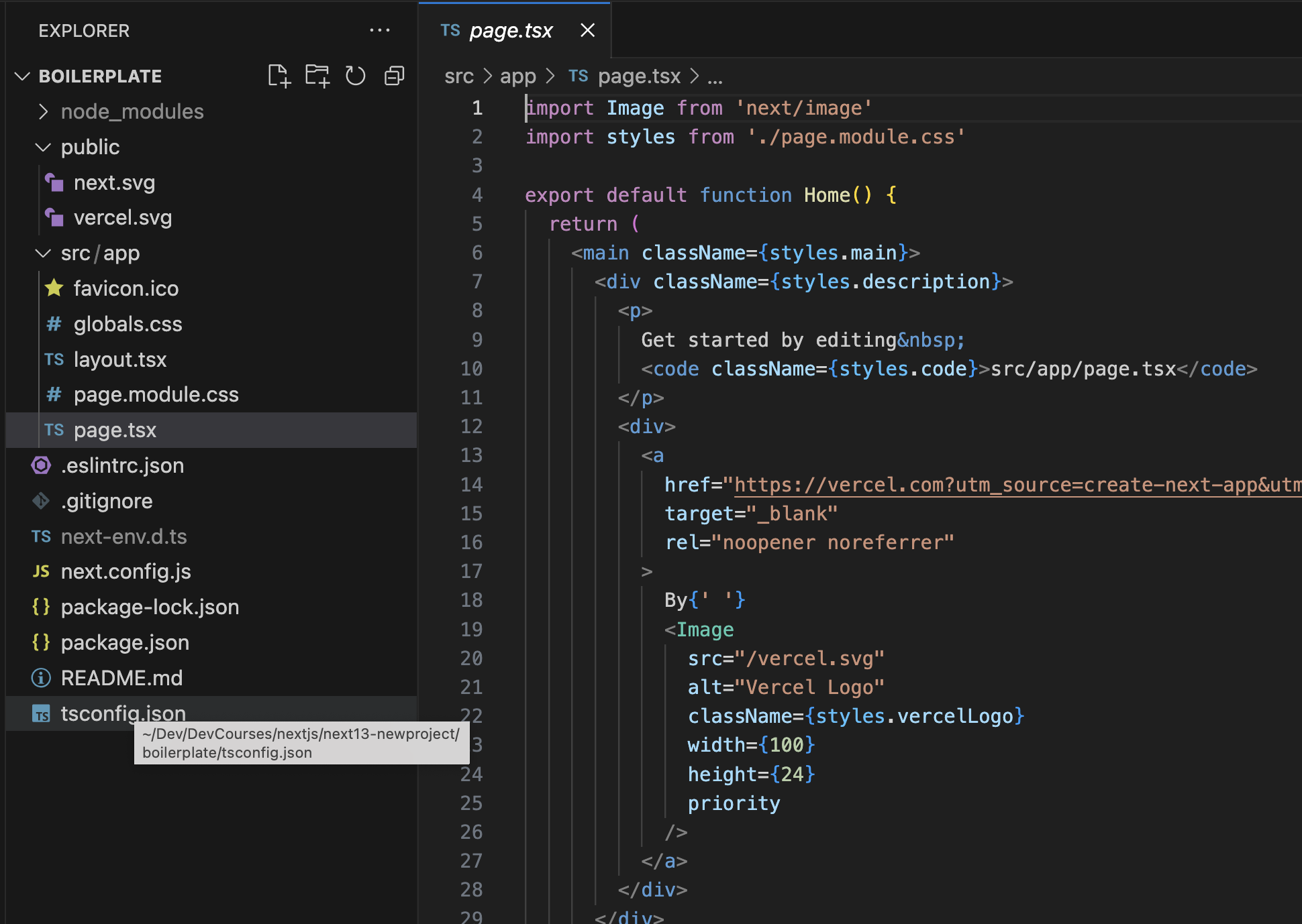Main page file